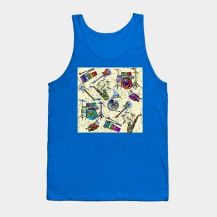 Colorful Musical Instruments Tank Top